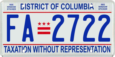 DC license plate FA2722