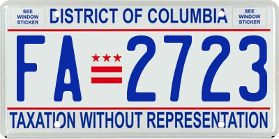 DC license plate FA2723