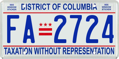 DC license plate FA2724