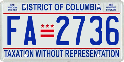 DC license plate FA2736