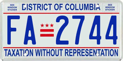 DC license plate FA2744