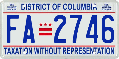 DC license plate FA2746