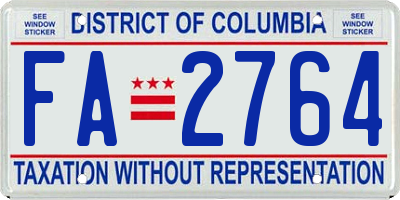 DC license plate FA2764