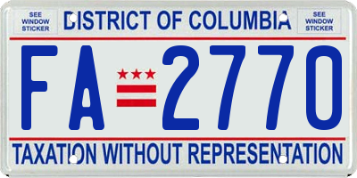 DC license plate FA2770