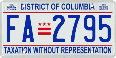 DC license plate FA2795