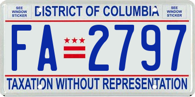 DC license plate FA2797