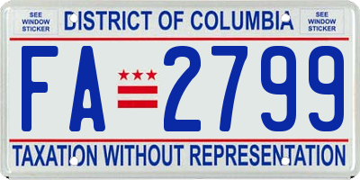 DC license plate FA2799