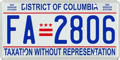 DC license plate FA2806