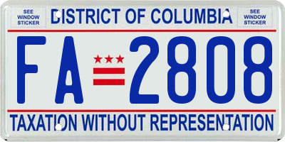 DC license plate FA2808