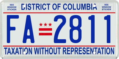 DC license plate FA2811