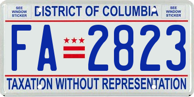 DC license plate FA2823