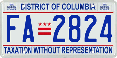 DC license plate FA2824