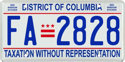 DC license plate FA2828