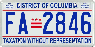 DC license plate FA2846