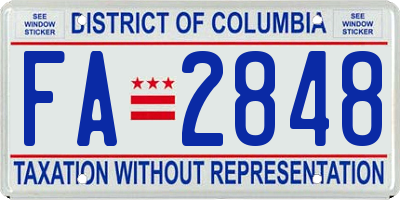 DC license plate FA2848