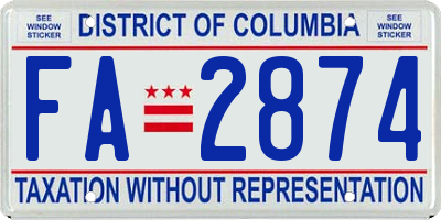 DC license plate FA2874