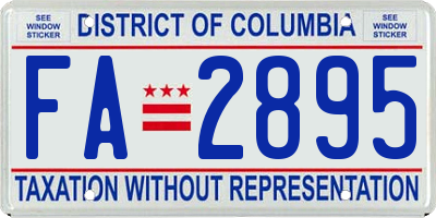 DC license plate FA2895