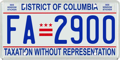 DC license plate FA2900