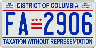 DC license plate FA2906