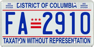 DC license plate FA2910