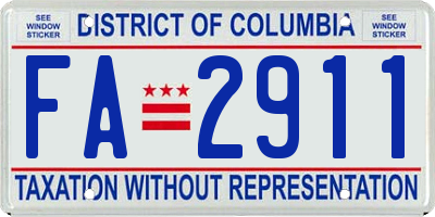 DC license plate FA2911