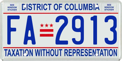 DC license plate FA2913