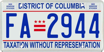 DC license plate FA2944