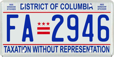 DC license plate FA2946