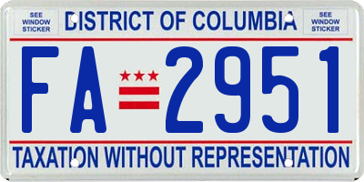 DC license plate FA2951