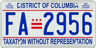 DC license plate FA2956