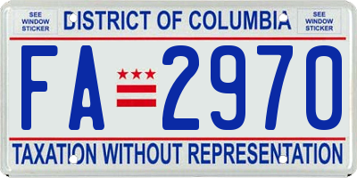 DC license plate FA2970