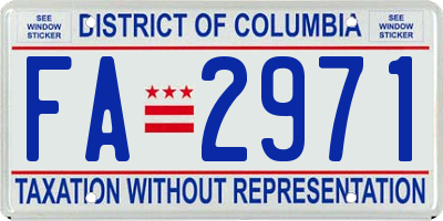 DC license plate FA2971