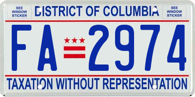 DC license plate FA2974