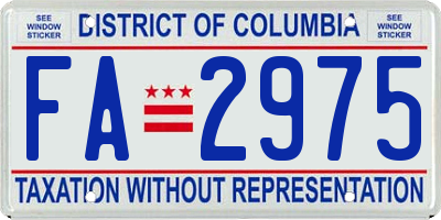 DC license plate FA2975