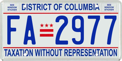 DC license plate FA2977