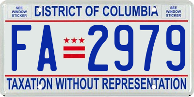 DC license plate FA2979