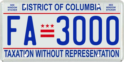 DC license plate FA3000