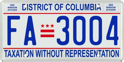 DC license plate FA3004