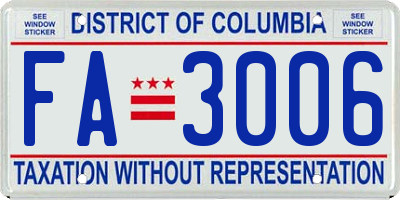 DC license plate FA3006