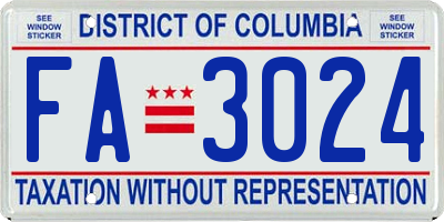 DC license plate FA3024