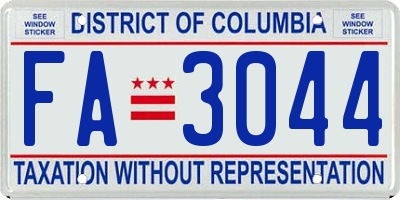 DC license plate FA3044