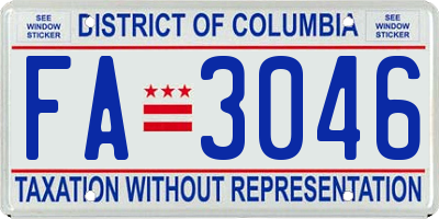 DC license plate FA3046