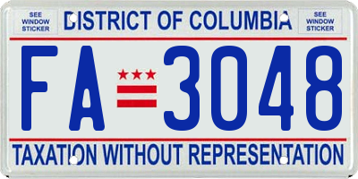 DC license plate FA3048