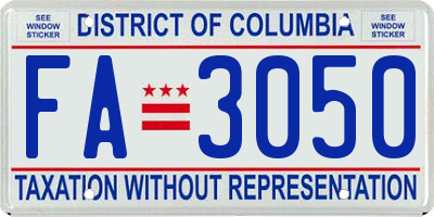 DC license plate FA3050