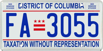 DC license plate FA3055