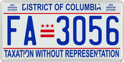 DC license plate FA3056