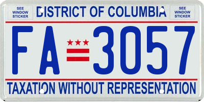 DC license plate FA3057