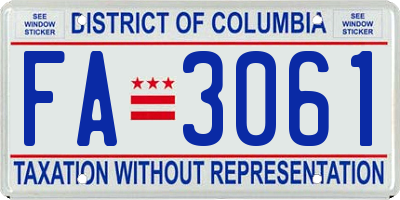 DC license plate FA3061