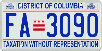 DC license plate FA3090