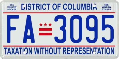 DC license plate FA3095